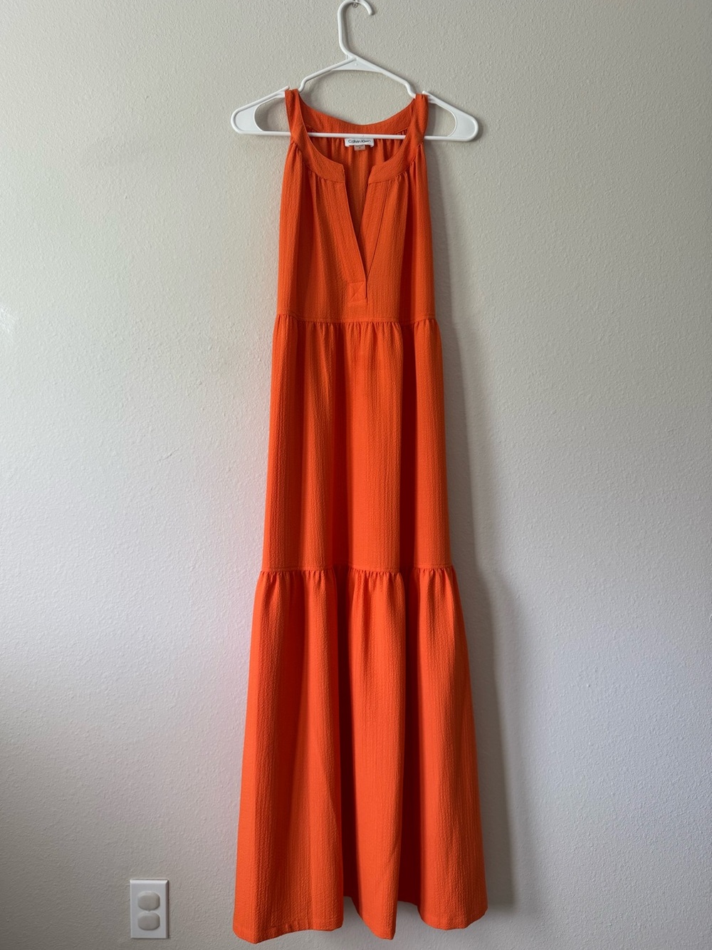 Orange Sleeveless Maxi Dress